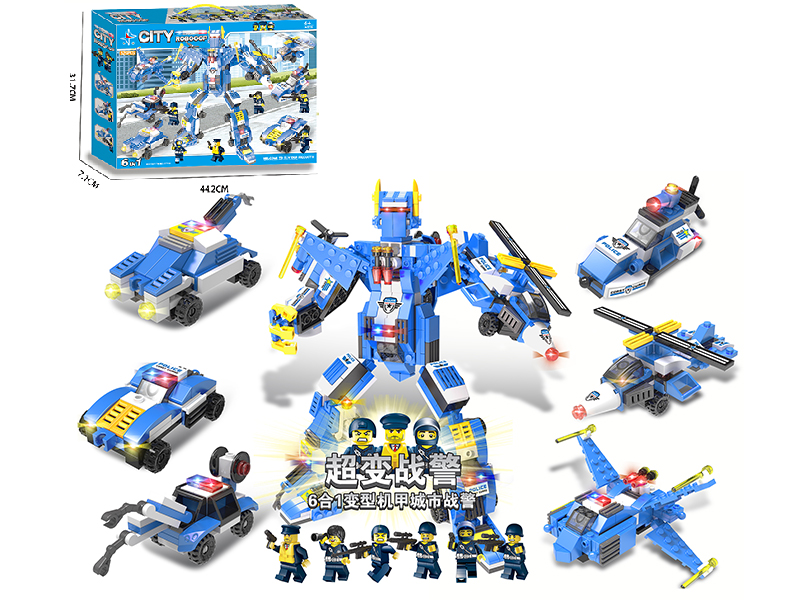 City Police Robocop 6 In 1 Building Blocks(Including 6 Dolls)512PCS