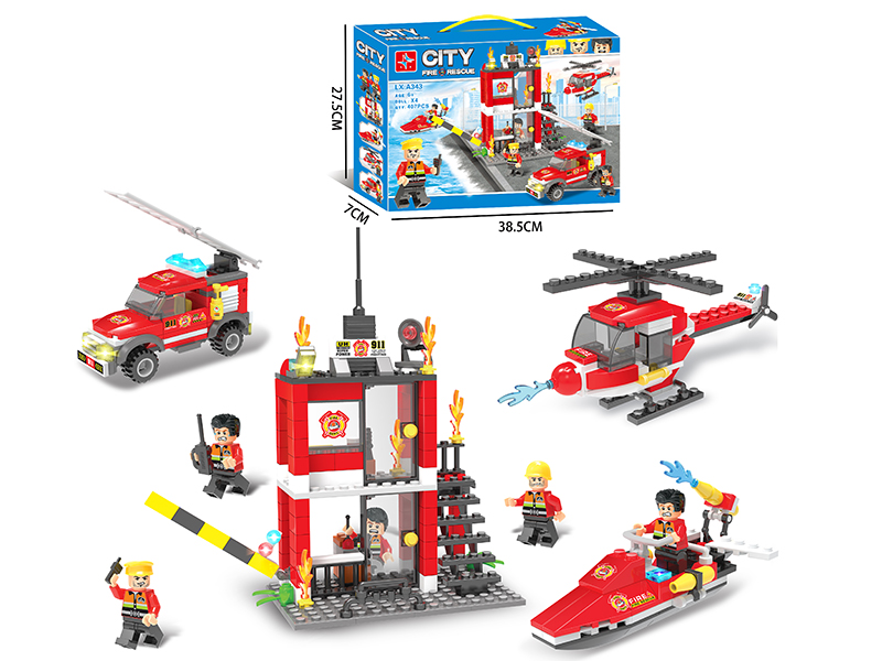 City Fire Rescue Building Blocks(Including 4 Dolls)407PCS