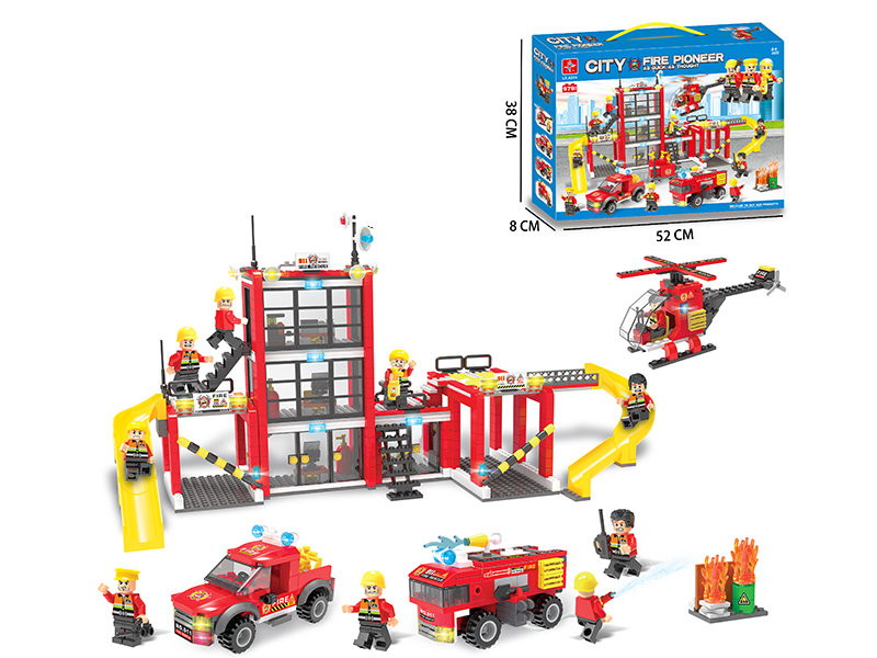 City Fire Pioneer Building Blocks(Including 8 Dolls)979PCS