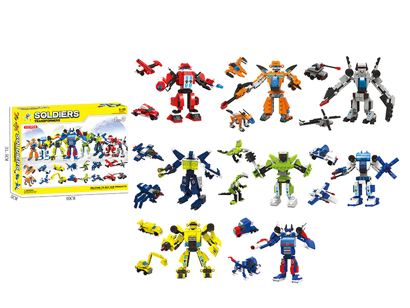 Soldiers Transformers Building Blocks 1171pcs 1 To 2