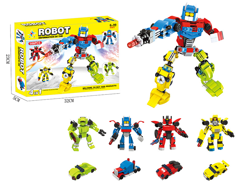 Deformation Robot 4 In 1 Building Blocks  506pcs