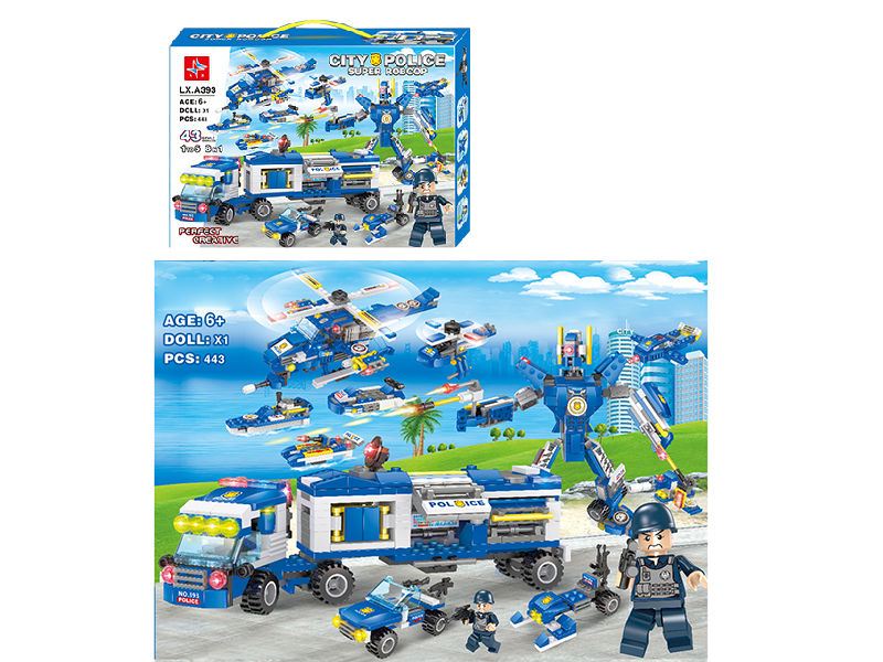 City Police Super Robcop Building Blocks(Including 1 Doll) 443pcs