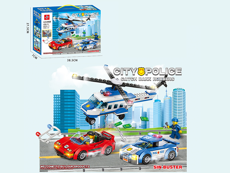City Police Series Catch Bank Robbers Building Blocks (Including 3 Dolls)439PCS