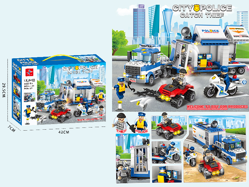 City Police Catch Thief Building Blocks (Including 4 Dolls)524PCS
