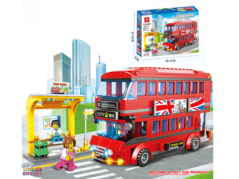 London City Bus Building Blocks (Including 3 Dolls)488PCS