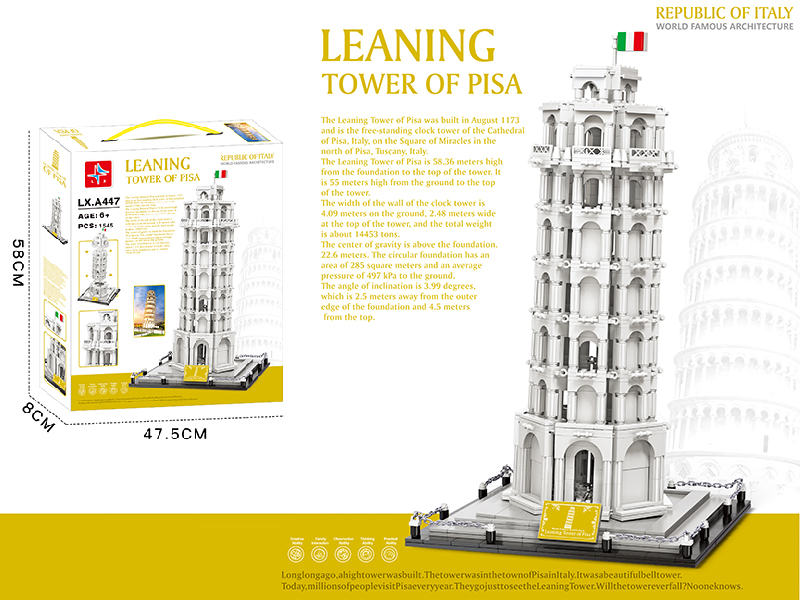 Leaning Tower Of Pisa Building Blocks 1545pcs