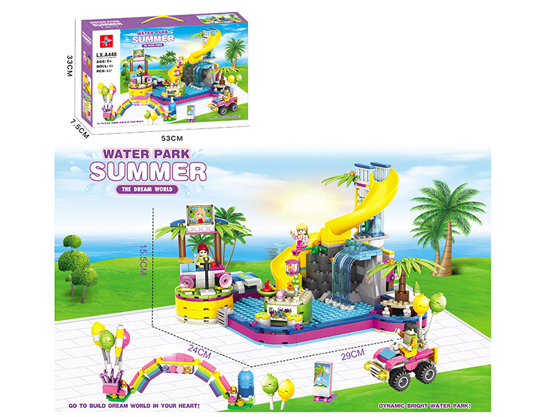 Summer Water Park Building Blocks(Including 3 Doll) 637pcs