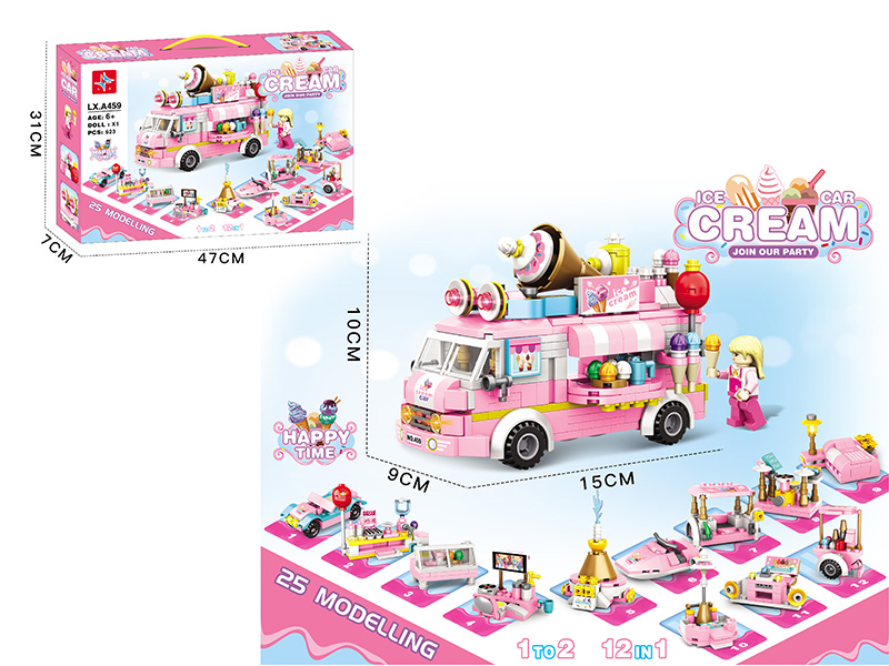 Ice Cream Car Building Blocks (Including 1 Doll)623PCS