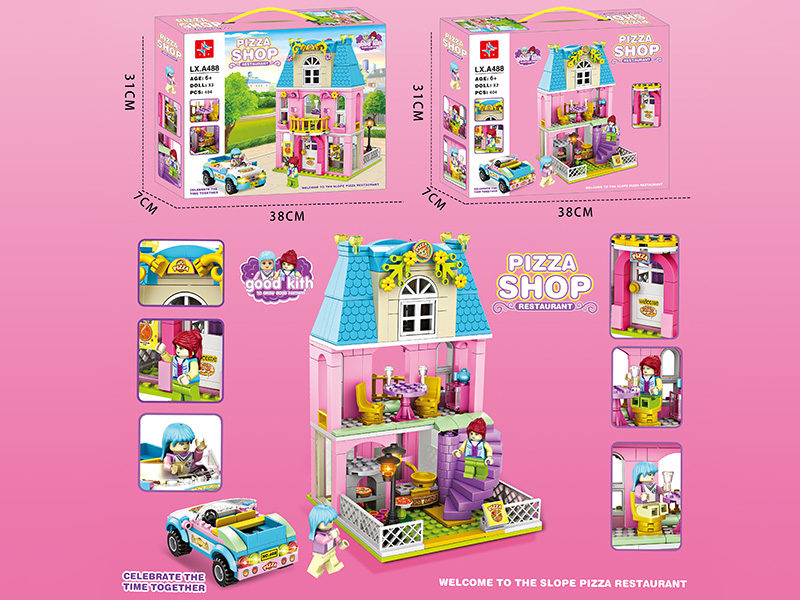 Pizza Shop Building Blocks (Including 2 Doll)404PCS