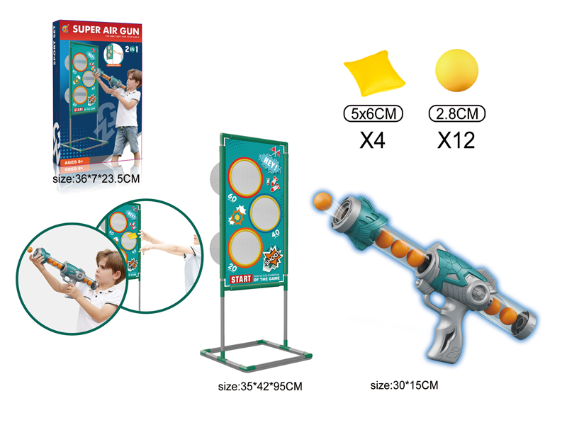 2 In 1 Small Shooting Power Gun+Sandbag Throwing