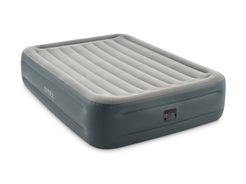 152Cm Inflatable Gray Double Line Air Bed (With Built-In Electric Pump Double Layer)