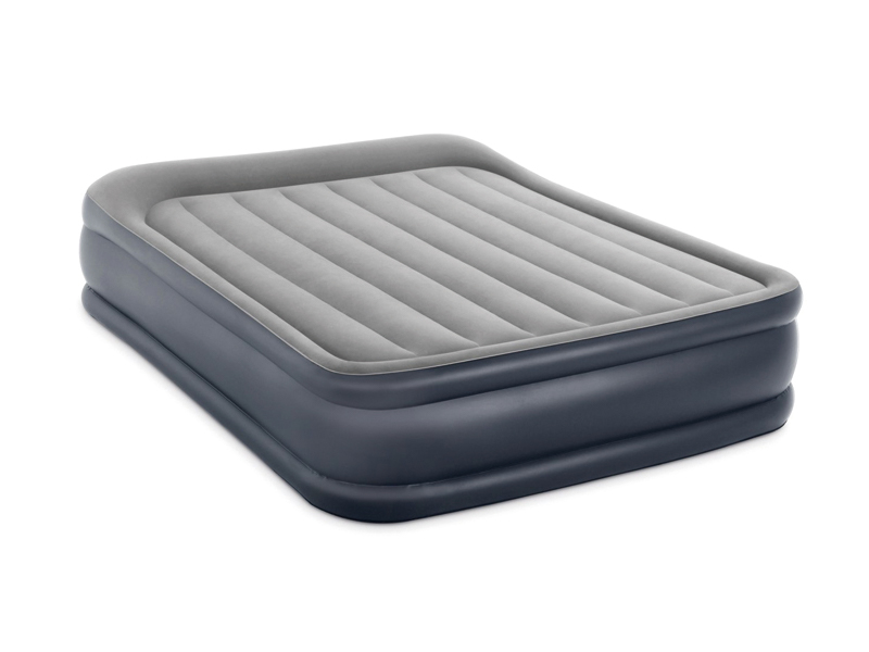 152Cm Inflatable Deep Gray Double Line Air Bed (With Built-In Pillow And Double Layer)
