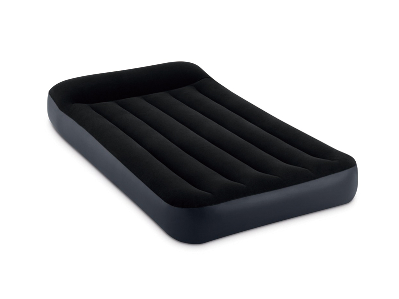 99Cm Inflatable Black And White Single Line Air Bed (With Built-In Pillow Single Layer)