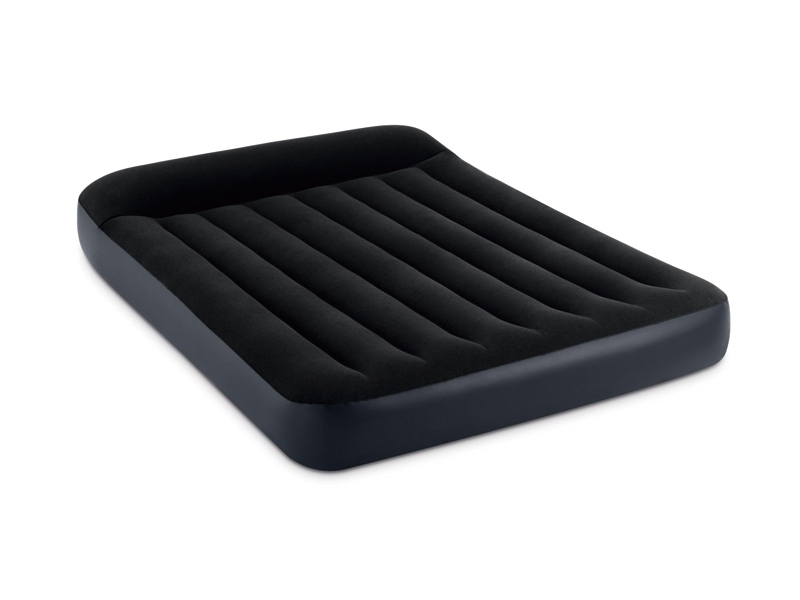 137Cm Inflatable Black And White Double Line Air Bed (With Built-In Pillow And Single Layer)