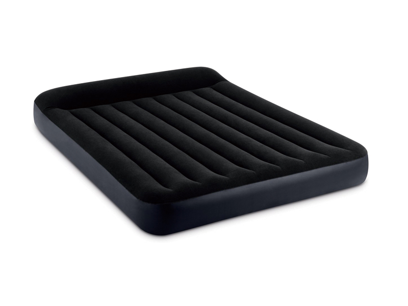152Cm Inflatable Black And White Double Size Cable Pull Air Bed (With Built-In Pillow And Single Layer)