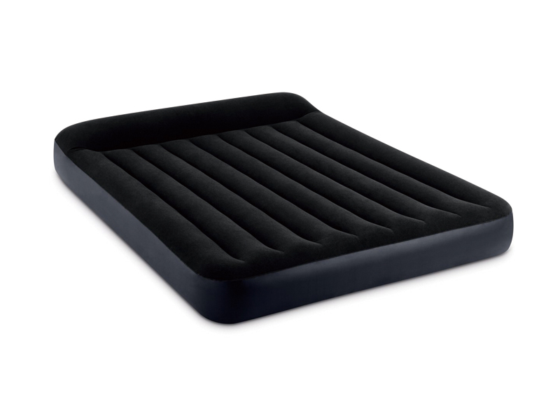 152Cm Inflatable Black And White Double Size Cable Pull Air Bed (With Built-In Pillow/Electric Pump)