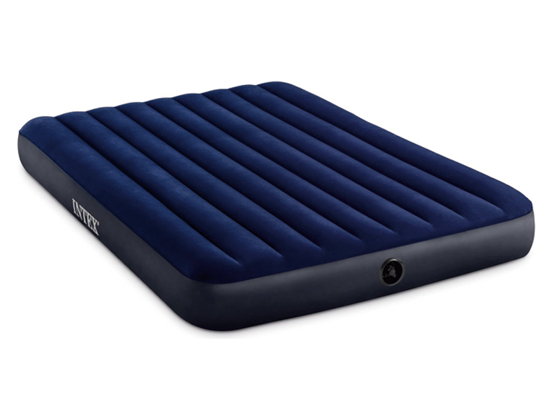 152Cm Enlarged Inflatable Dark Blue Double Line Pull Air Bed