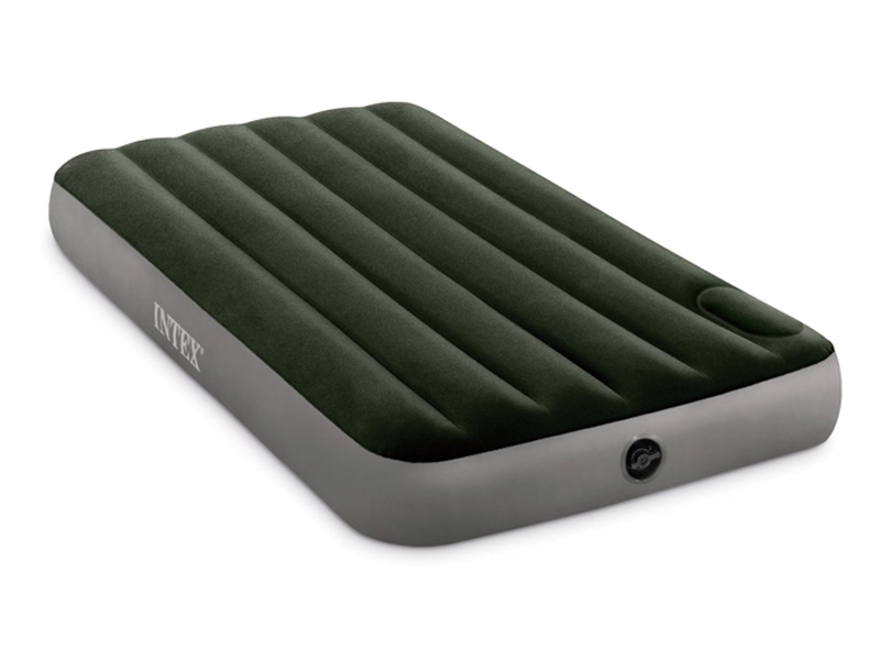 99Cm Inflatable Green Single Line Air Bed (With Built-In Foot Pump)