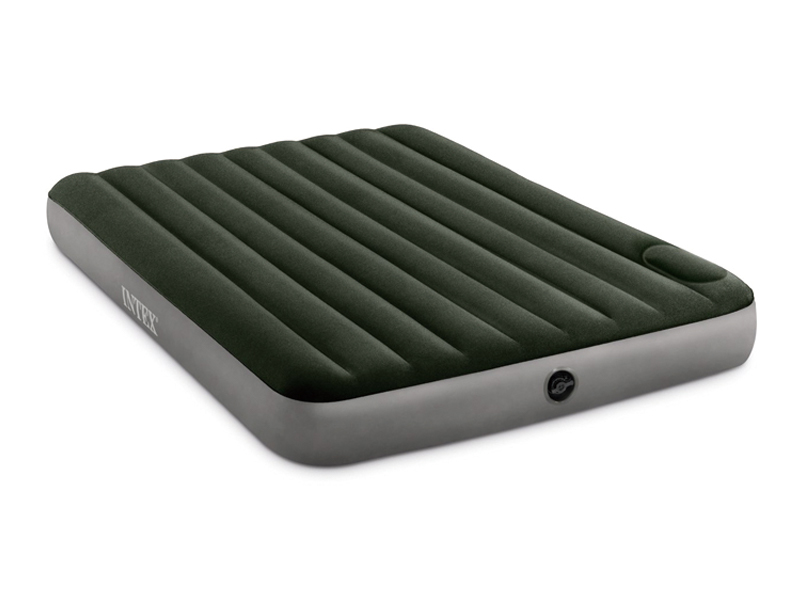 152Cm Enlarged Inflatable Green Double Line Air Bed (With Built-In Foot Pump)