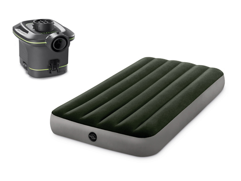 99Cm Inflatable Green Line Pull Single Air Bed (6C Handheld Pump)