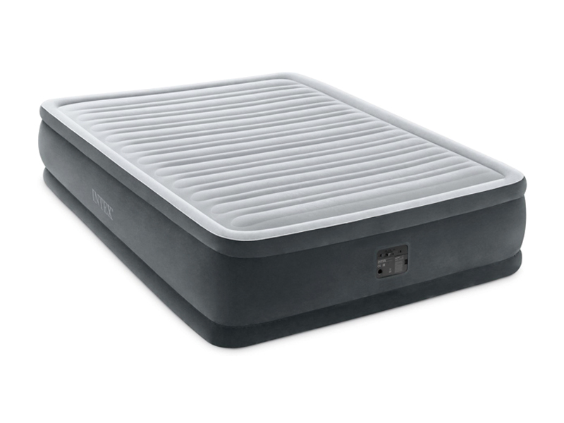 137Cm Inflatable Deluxe Grey White Double Layer Double Line Pull Air Bed
