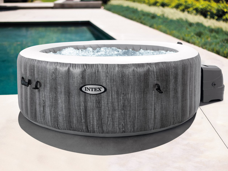 Inflatable 2-Meter Wood Grain Heated Bubble Pool