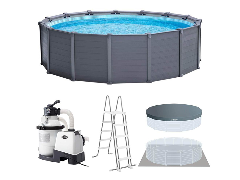 Wood Grain Pipe Rack Swimming Pool Set