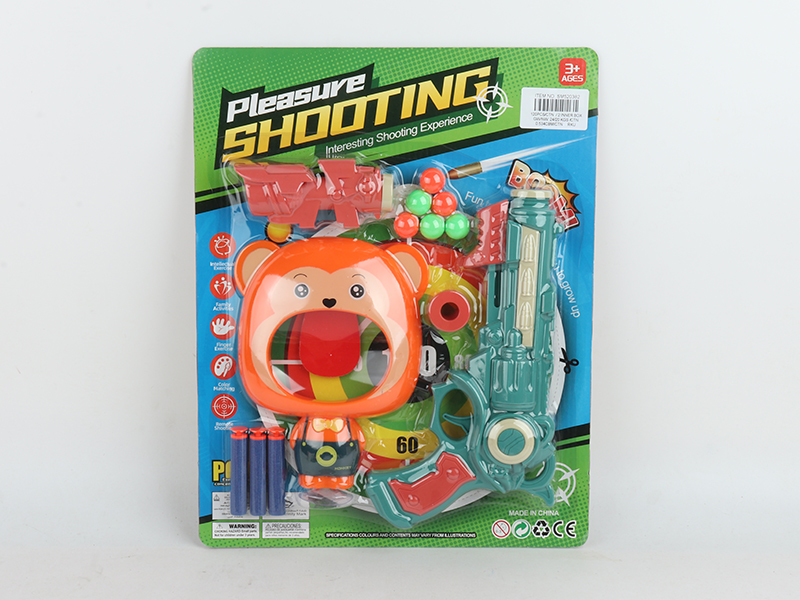 Soft Bullet Ping-Pong Ball Gun + Monkey Sucker Target
