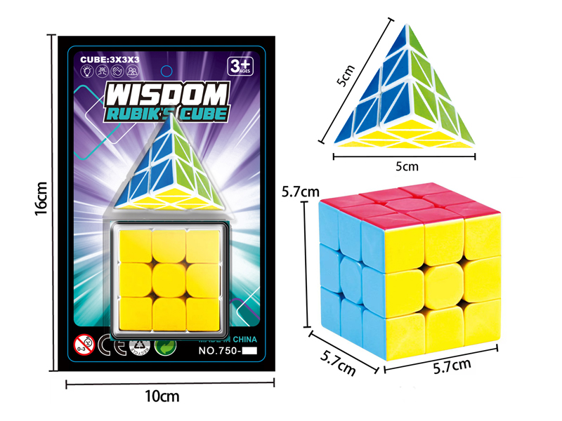 3Rd Order Solid Colored Cube+Pyramid