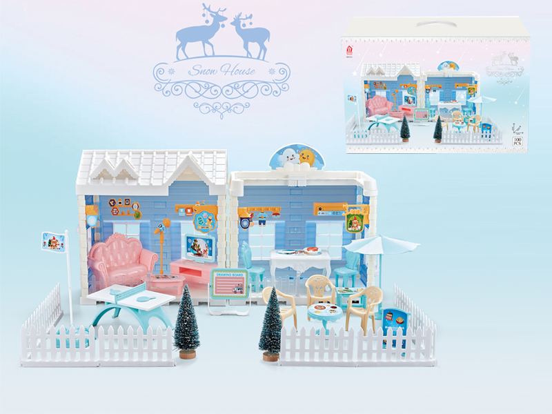 DIY Ice And Snow Cottage Villa Toys