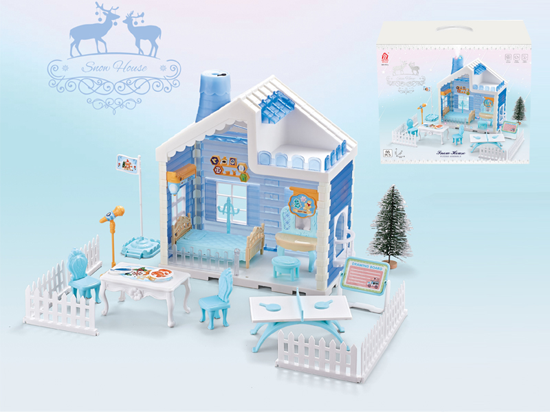 DIY Ice And Snow Cottage Villa Toys