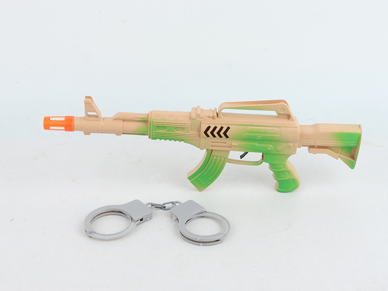 Spray-Painted Flint Gun With Handcuffs