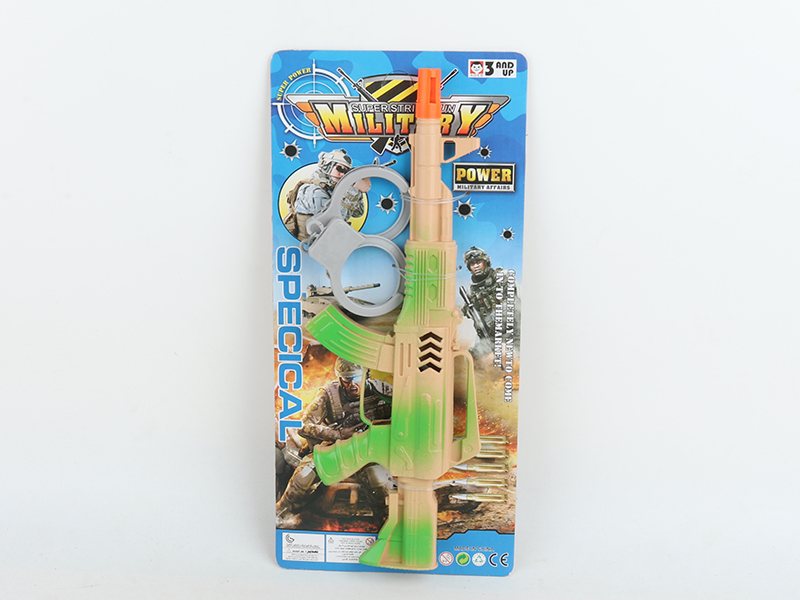 Spray-Painted Flint Gun With Handcuffs