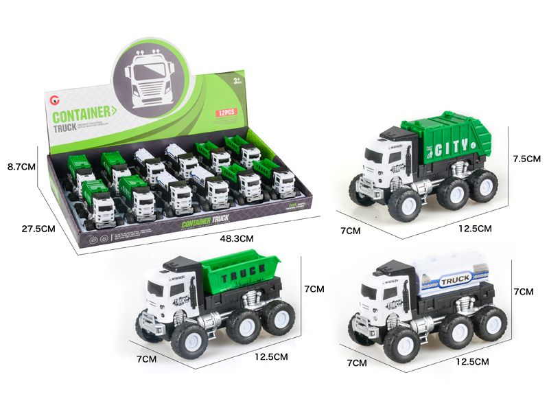 12PCS Friction Sanitation Truck