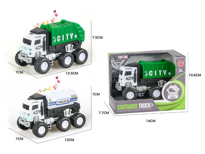 Friction Sanitation Truck With Light And Music