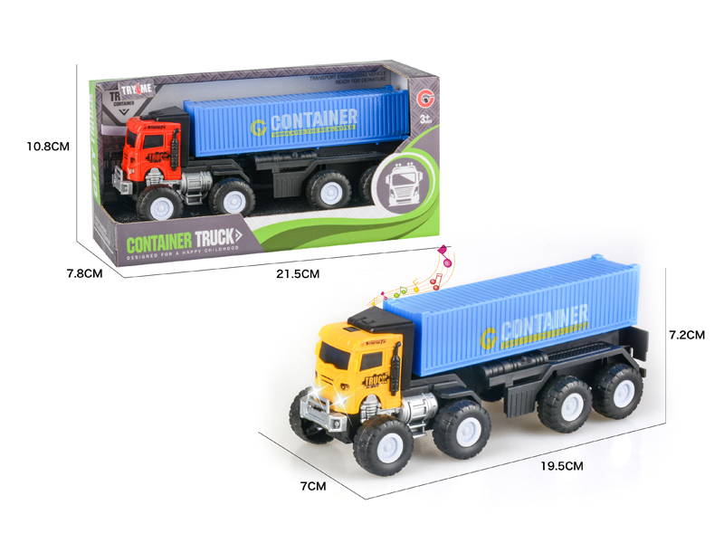 Friction Container Truck With Light And Music