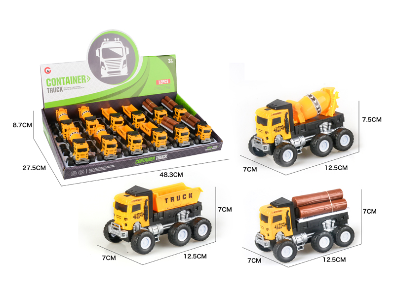 12PCS Friction Engineering Vehicle