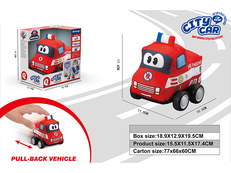 Pull Back Fire Engine Cloth Car (City Series)
