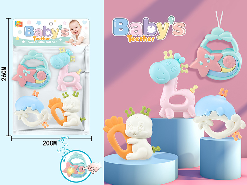 Baby Teether Rattles(With Light And Music)