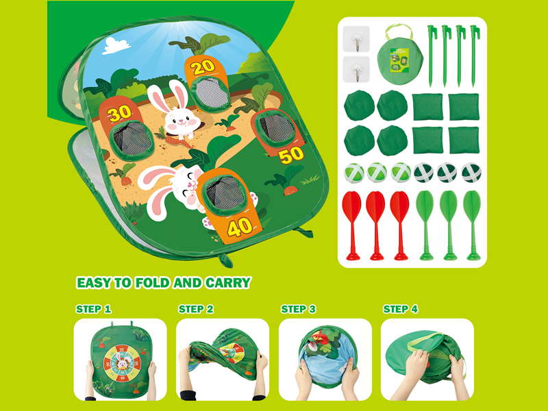 5 In 1 Folding Throwing Sandbag Board (White Rabbit Radish)