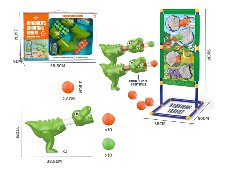 Dinosaur Air Gun With Vertical Target Set