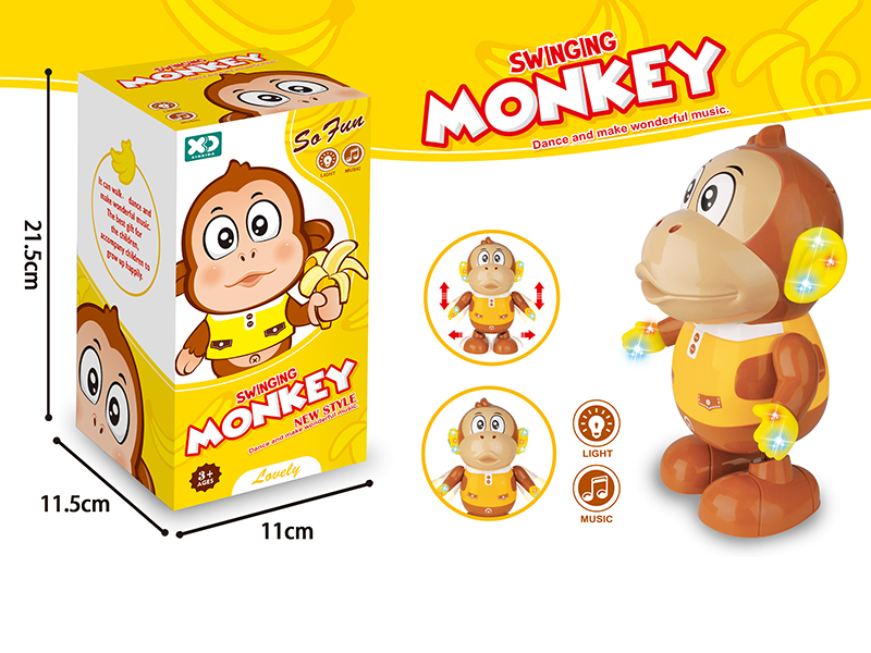 Walking And Dancing Monkey With Lights And Music