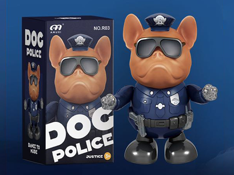 B/O Walking And Dancing Police Dog With Lights And Music