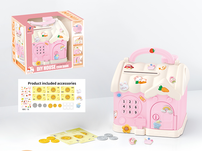 DIY House Piggy Bank(Lights + Music)Pink
