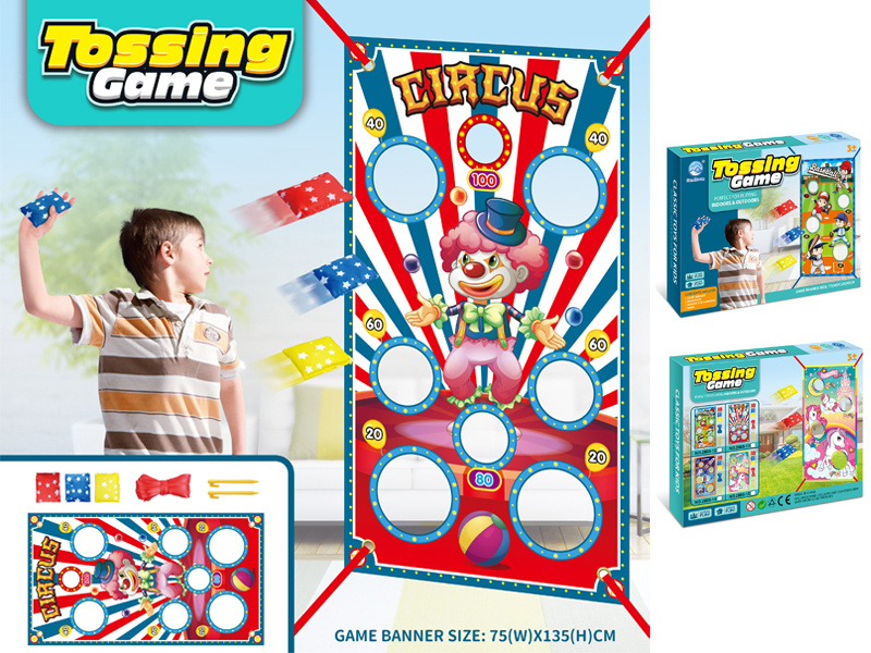 Children Throwing Clown Banners