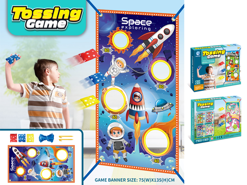 Children Throwing Space Banners