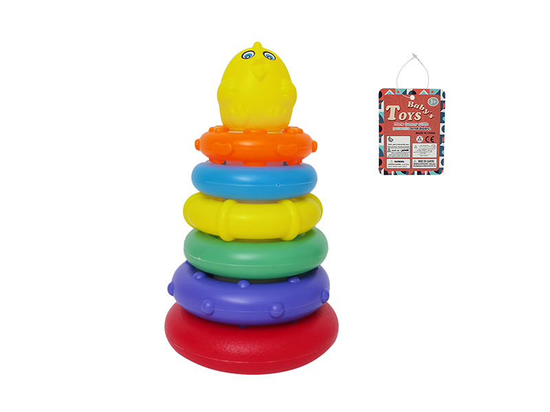 Rainbow Rings Stack Tumbler Toy(Chicken)