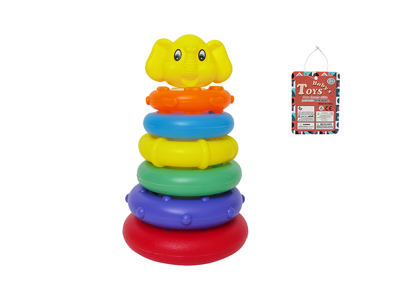 Rainbow Rings Stack Tumbler Toy(Elephant)