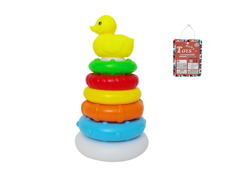 Rainbow Rings Stack Tumbler Toy(Yellow Duck)