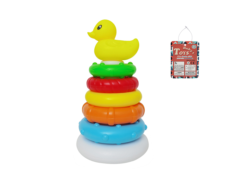 Rainbow Rings Stack Tumbler Toy(Duck)